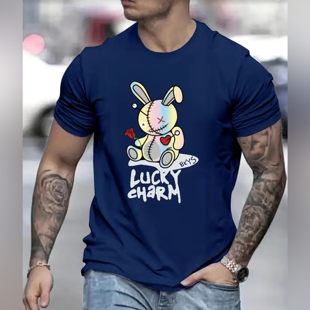 Spooky Rabbit Tee Shirt Men's L Short Sleeves Gothic Halloween Edgy